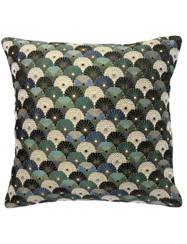 Coussin vert et bleu 50x50 tendance