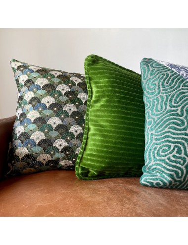 Coussin vert et bleu 50x50 tendance