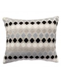 Coussin noir et blanc rectangulaire à motifs géométriques 50x40