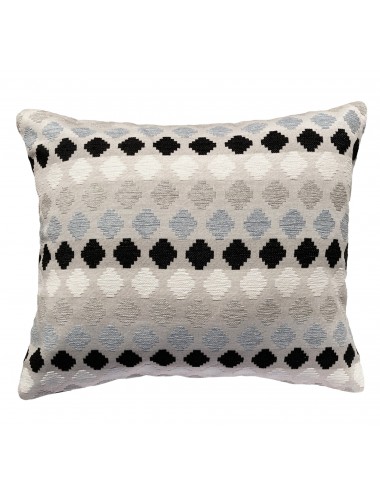 Coussin noir et blanc rectangulaire à motifs géométriques 50x40