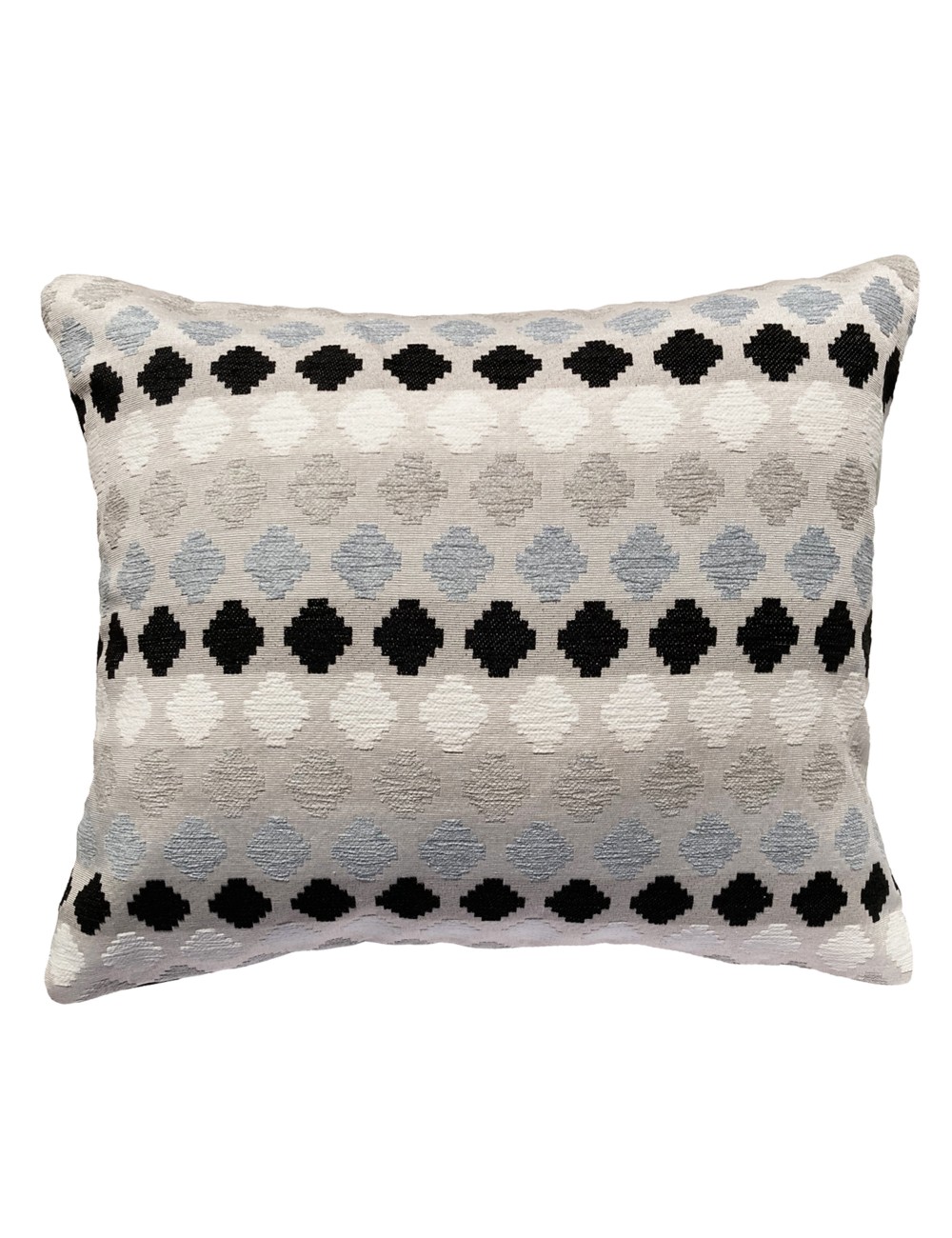 Coussin noir et blanc rectangulaire à motifs géométriques 50x40