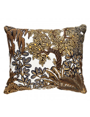 Coussin exotique jaune et marron 50x40
