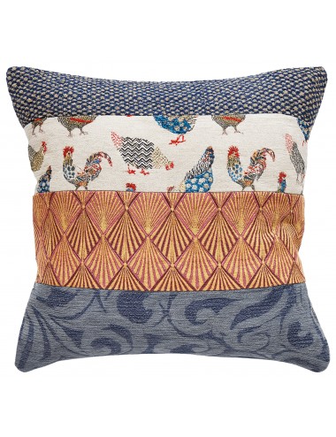 Coussin rose et bleu imprimé 45x45