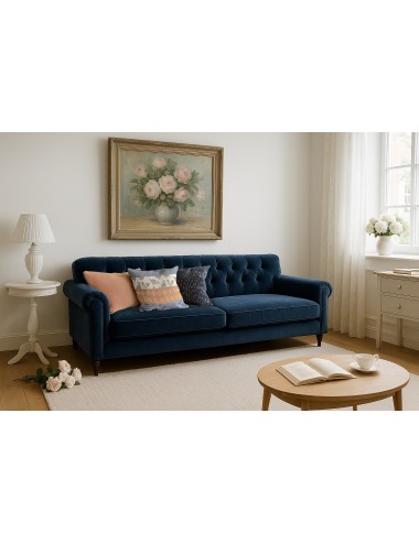 Coussin rose et bleu imprimé 45x45