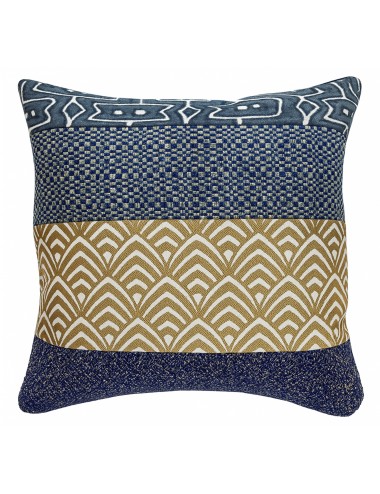 Coussin bleu indigo et doré 45x45