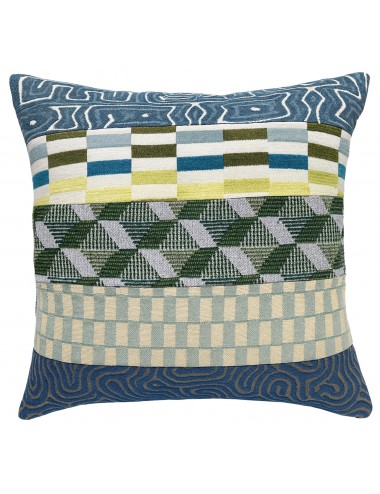 Coussin bleu et vert imprimé 45x45