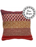 Coussin rouge à motifs 45x45