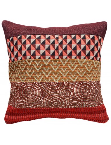 Coussin rouge à motifs 45x45