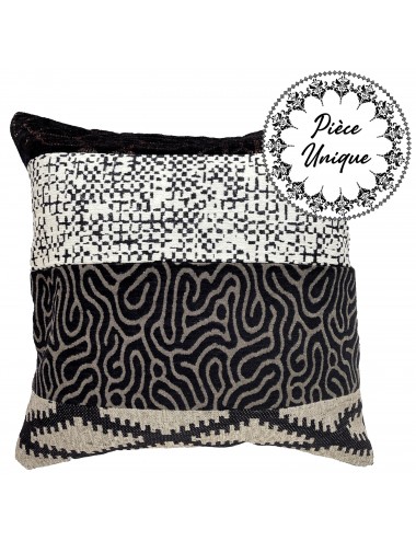 Coussin noir et blanc imprimé 45x45