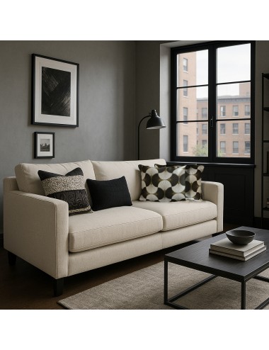 Coussin noir et blanc imprimé 45x45