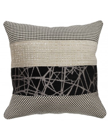 Coussin noir et beige imprime 45x45