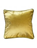 Coussin en velours satiné jaune 40x40 – Maison du Coussin