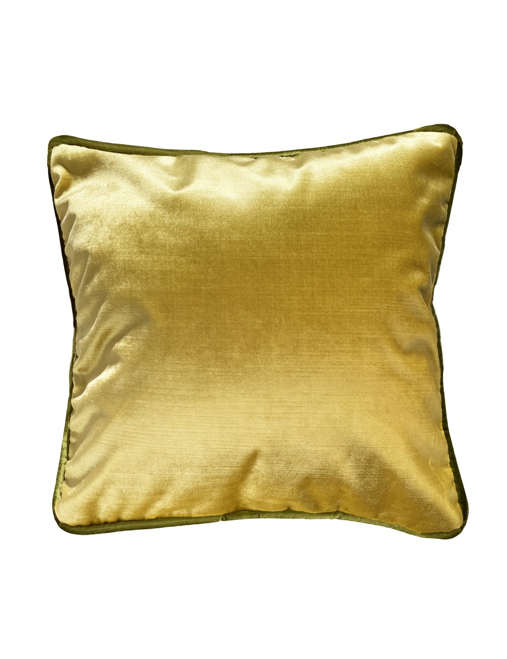Coussin en velours satiné jaune 40x40 – Maison du Coussin