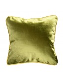 Coussin en velours satiné vert-jaune 40x40 – Maison du Coussin