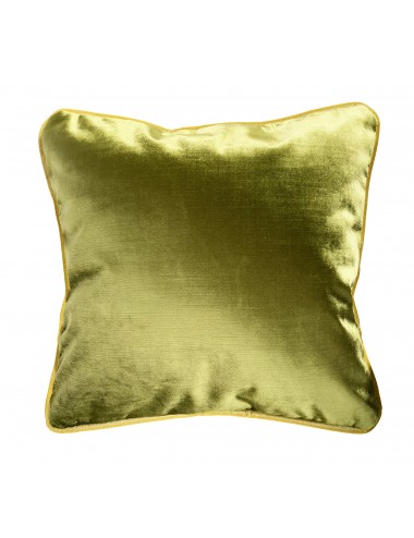 Coussin en velours satiné vert-jaune 40x40 – Maison du Coussin