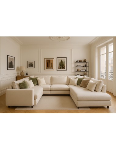 Coussins velours design beiges