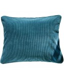 Coussin en velours côtelé bleu pétrole 50x40 – Maison du Coussin