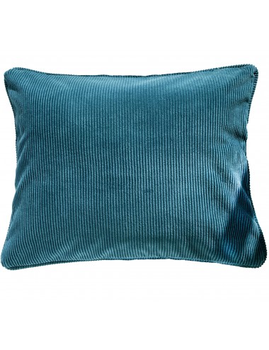 Coussin en velours côtelé bleu pétrole 50x40 – Maison du Coussin