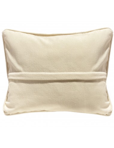 Texture douce du velours côtelé écru.