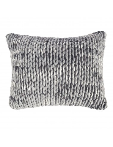 Coussin en laine gris tricoté à la main, pièce artisanale – Maison du Coussin