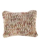 Coussin en laine tricoté à la main écru, rose et terracotta – Maison du Coussin