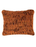 Coussin en laine terracotta tricoté à la main – pièce unique Maison du Coussin