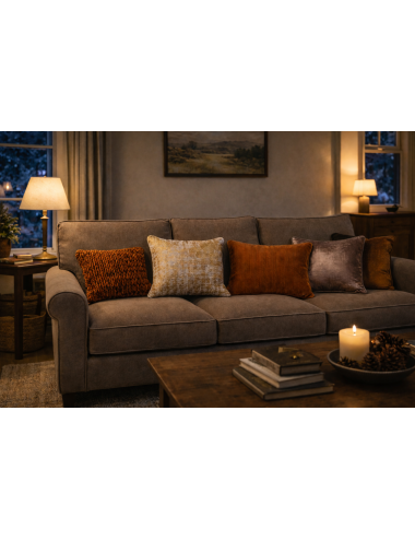 Coussin en laine terracotta tricoté à la main – pièce unique Maison du Coussin