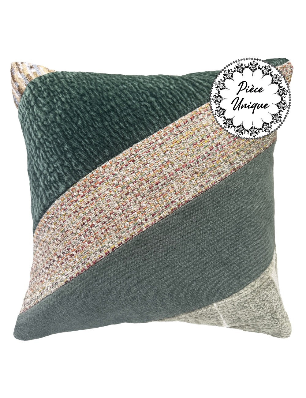 Coussin décoratif vert sauge 40x40 cm
