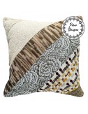 Coussin décoratif beige et écru pièce unique 40x40
