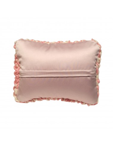 Coussin laine grosse maille romantique rose