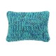 Coussin laine grosse maille bleu vert