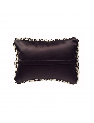 Coussin laine grosse maille noir et blanc design