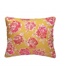 Coussin rectangulaire rose et jaune