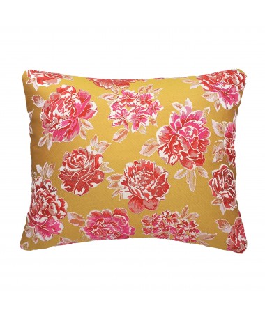 Coussin rectangulaire rose et jaune Coussin rectangulaire rose et jaune