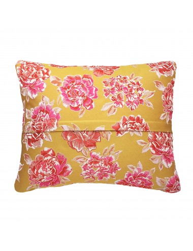 Coussin rectangulaire tendance rose et jaune