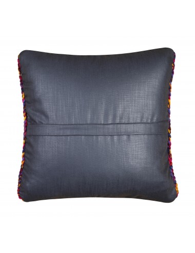 Coussin grosse maille orange et violet