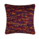 Coussin grosse maille orange et violet