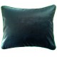 Coussin en velours bleu canard