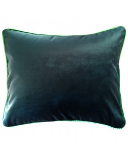 Coussin en velours bleu canard