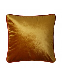 Coussin en velours jaune