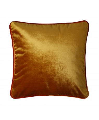 Coussin en velours jaune