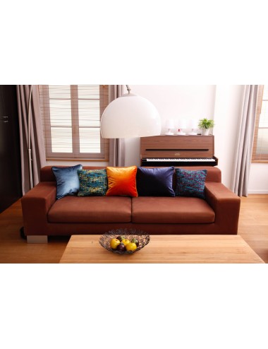 Coussin en velours orange