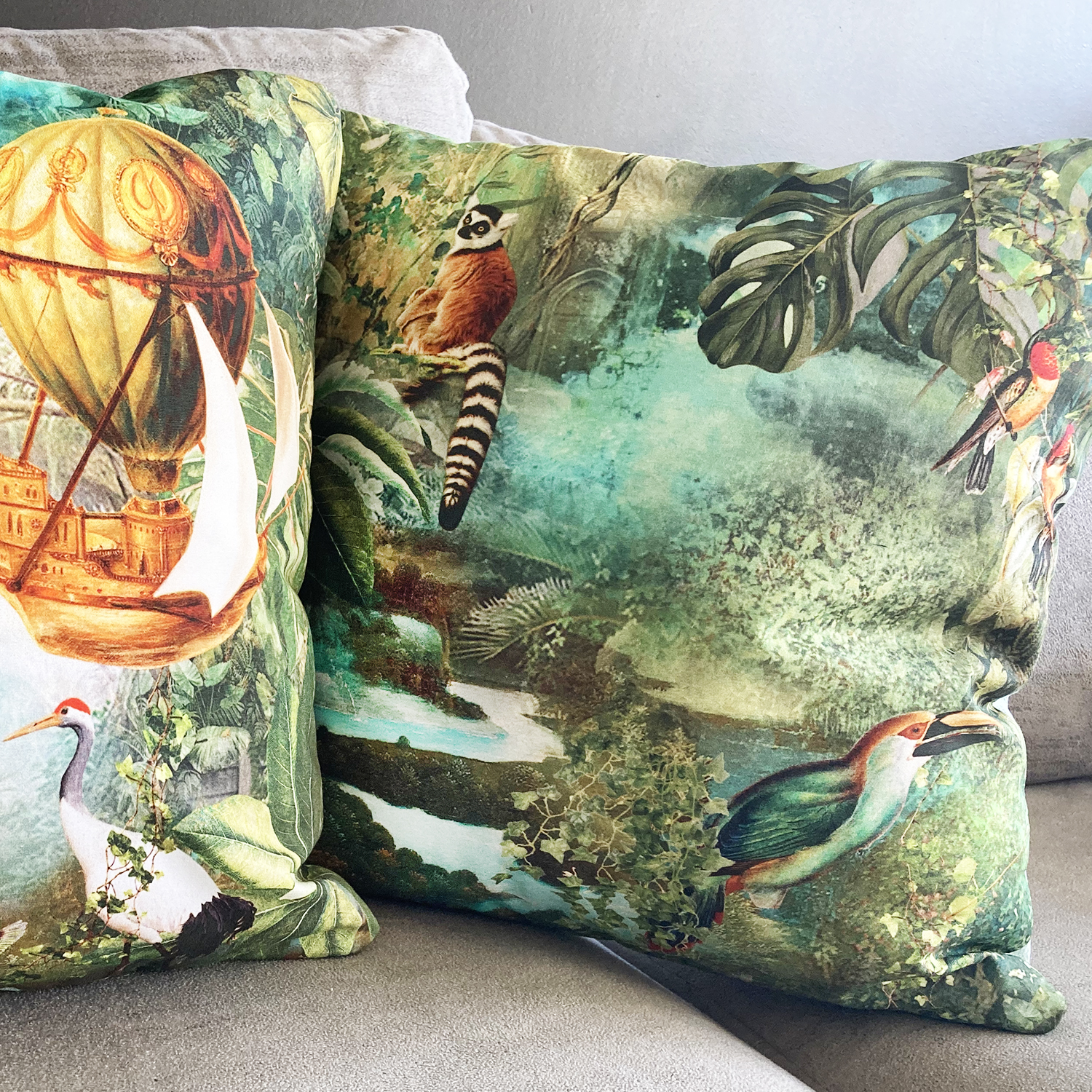 Coussin vert jungle 40x40