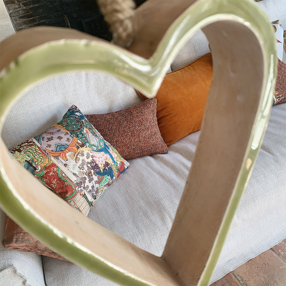 Coussin 40x40 imprime exotique terracotta