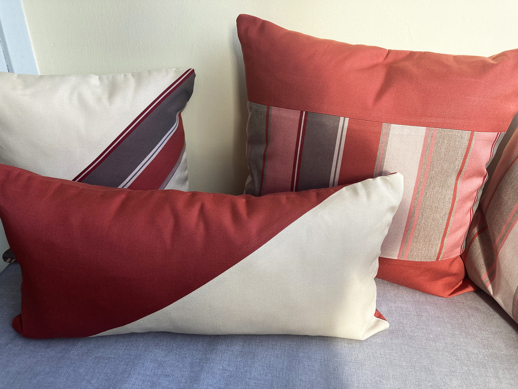 Coussin extérieur imperméable rouge 50x50