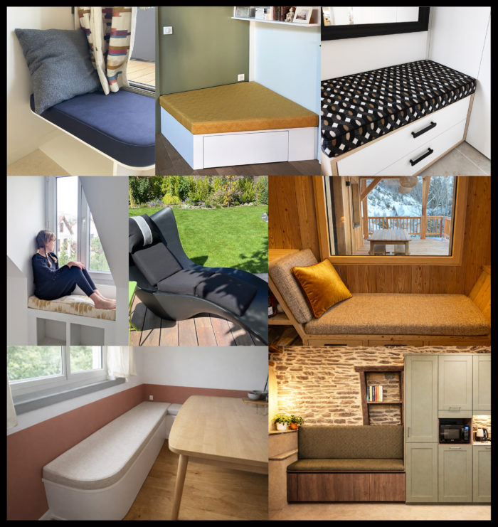 Projets de coussins de banquettes sur mesure Maison du Coussin